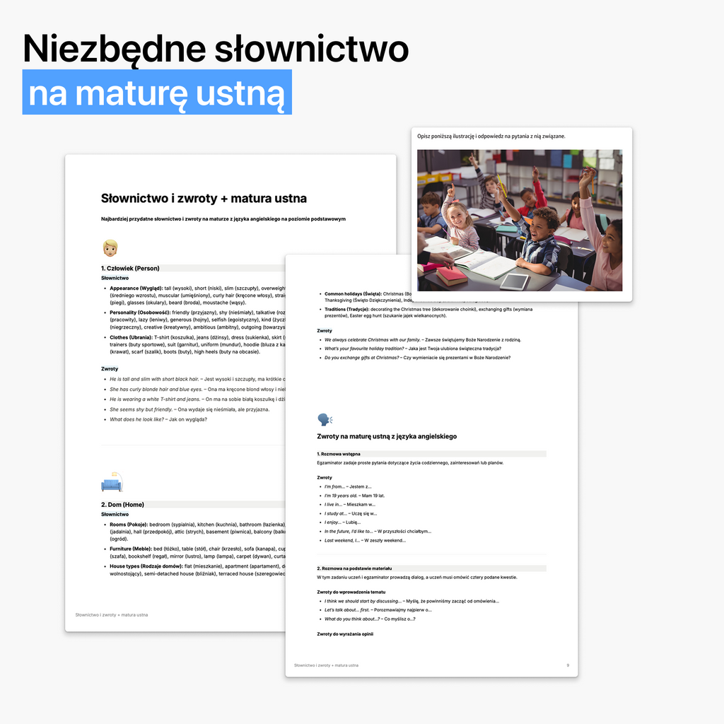 Zestaw opracowań z języka angielskiego (matura 2027, wersja pdf)