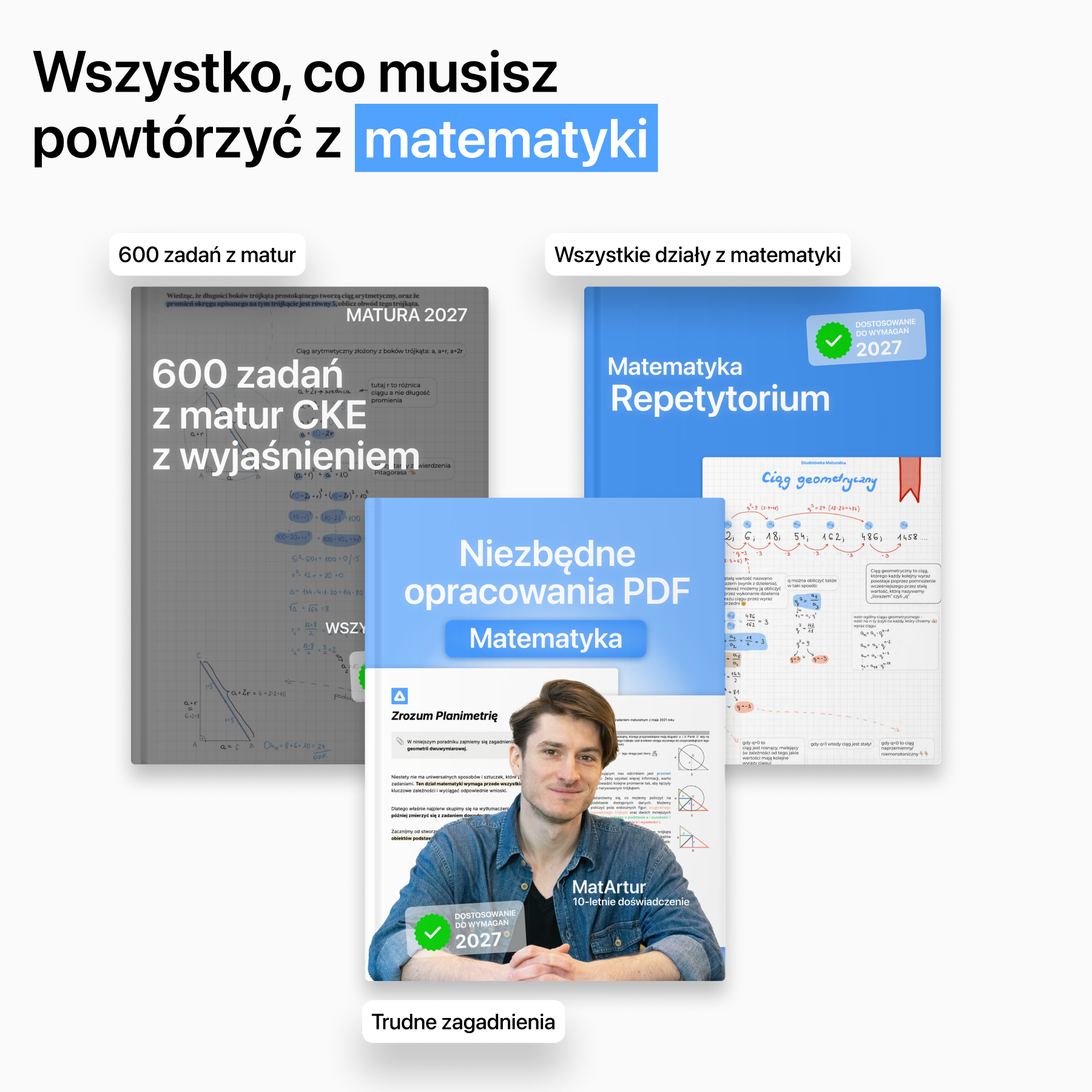 Zestaw opracowań z matematyki (matura 2027, wersja pdf)