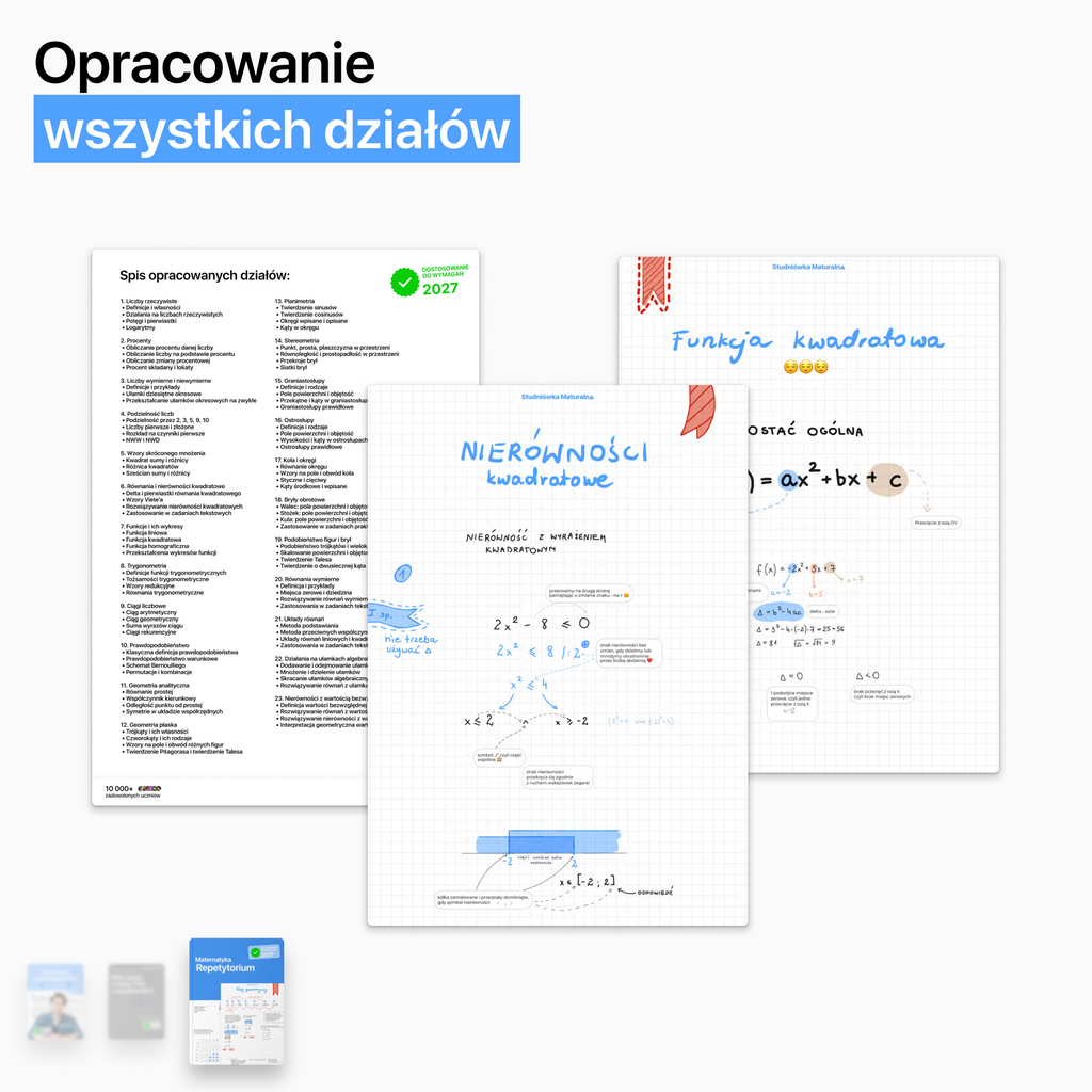 Zestaw opracowań z matematyki (matura 2027, wersja pdf)