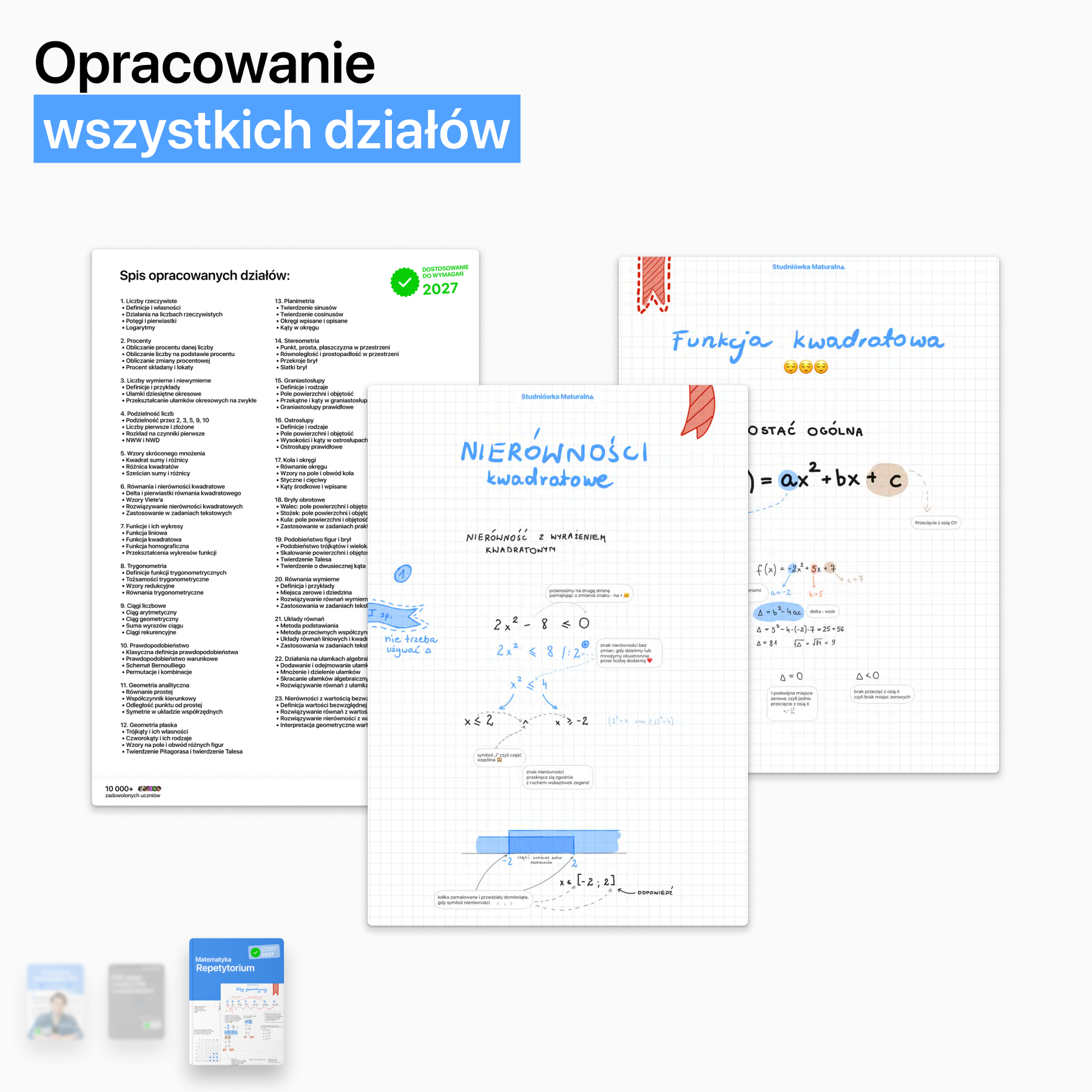 Zestaw opracowań z matematyki (matura 2027, wersja pdf)