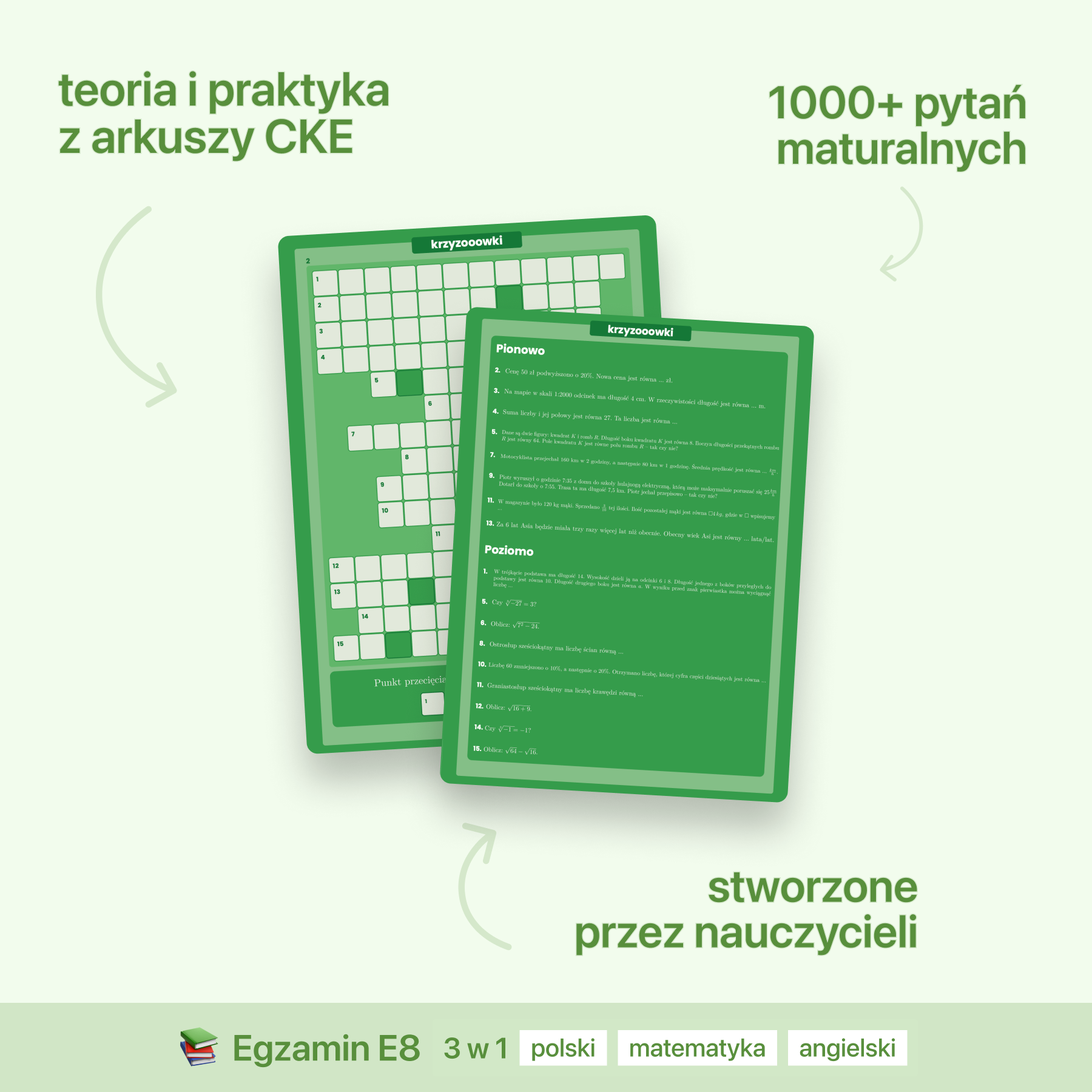 Krzyżówki do egzaminu ósmoklasisty
