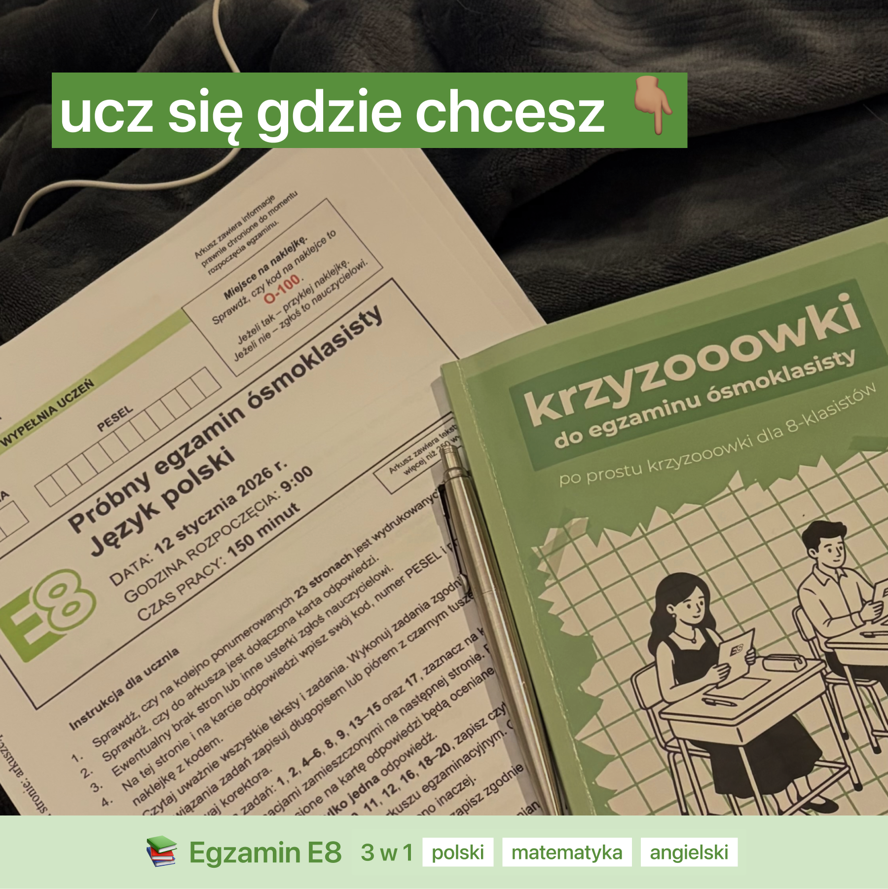 Krzyżówki do egzaminu ósmoklasisty