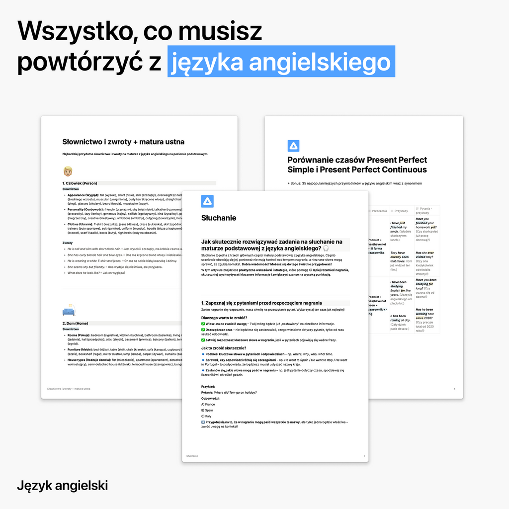 Zestaw opracowań na maturę 2027 - polski, matematyka, angielski (wersja pdf)